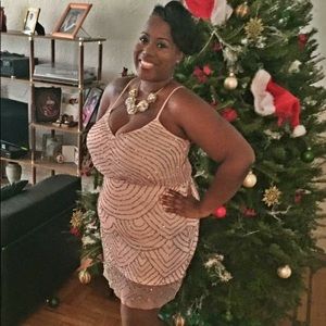 Short Adrianna Papell dress with beading